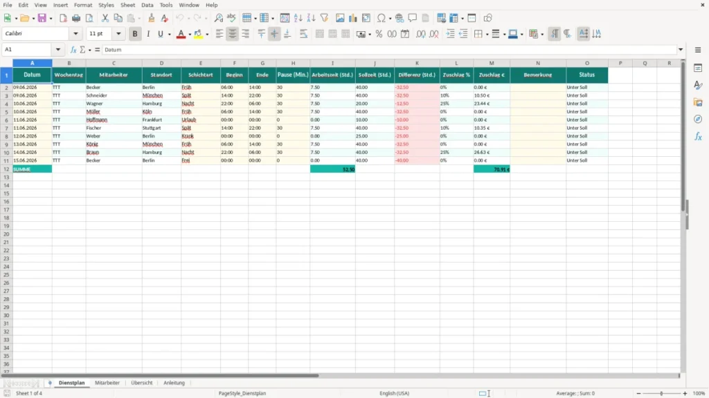 Dienstplan – Dienstplan Excel Vorlage Kostenlos (2026)