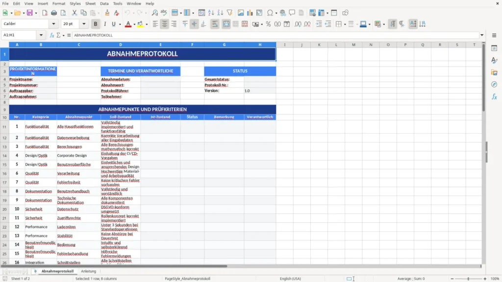 Abnahmeprotokoll – Abnahmeprotokoll Vorlage Excel: rechtssicher & klar