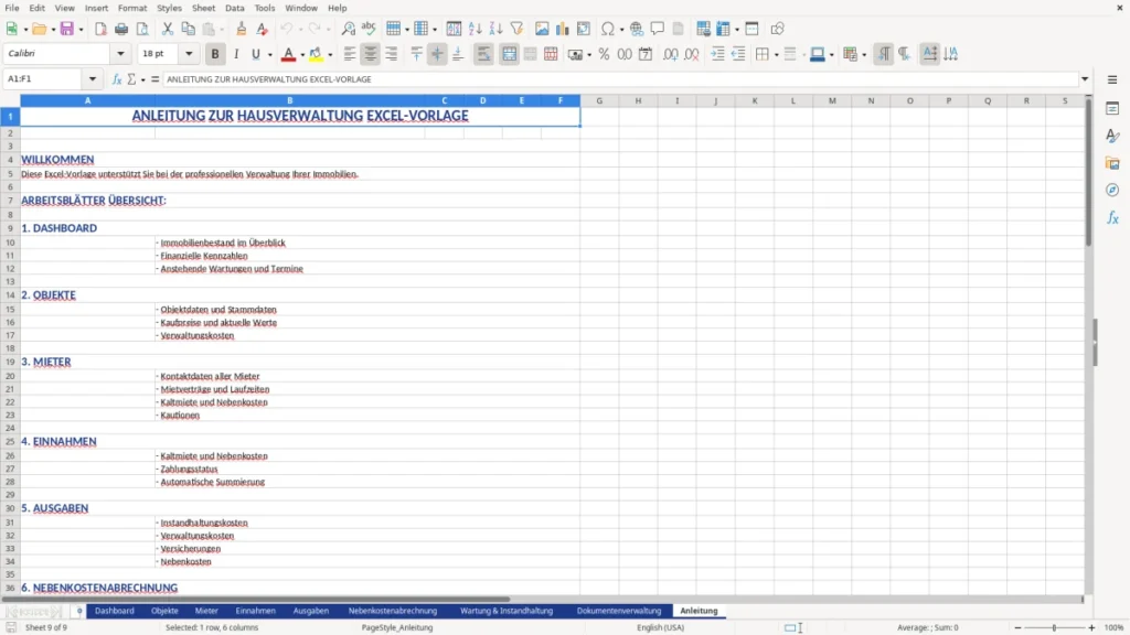 Anleitung – Hausverwaltung Excel-Vorlage kostenlos | Profi-Template