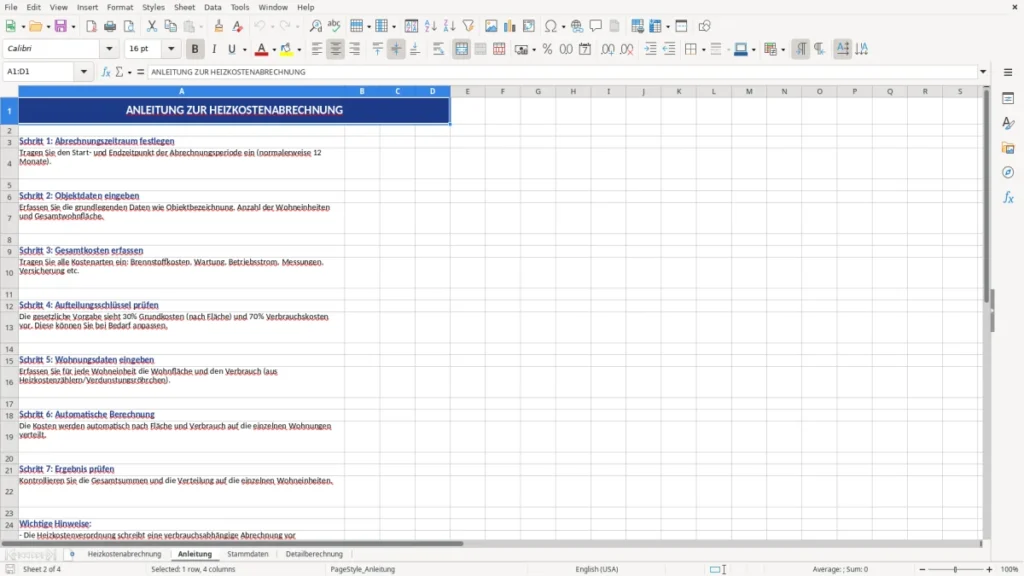 Anleitung – Heizkostenabrechnung Vorlage Excel – rechtssicher & smart