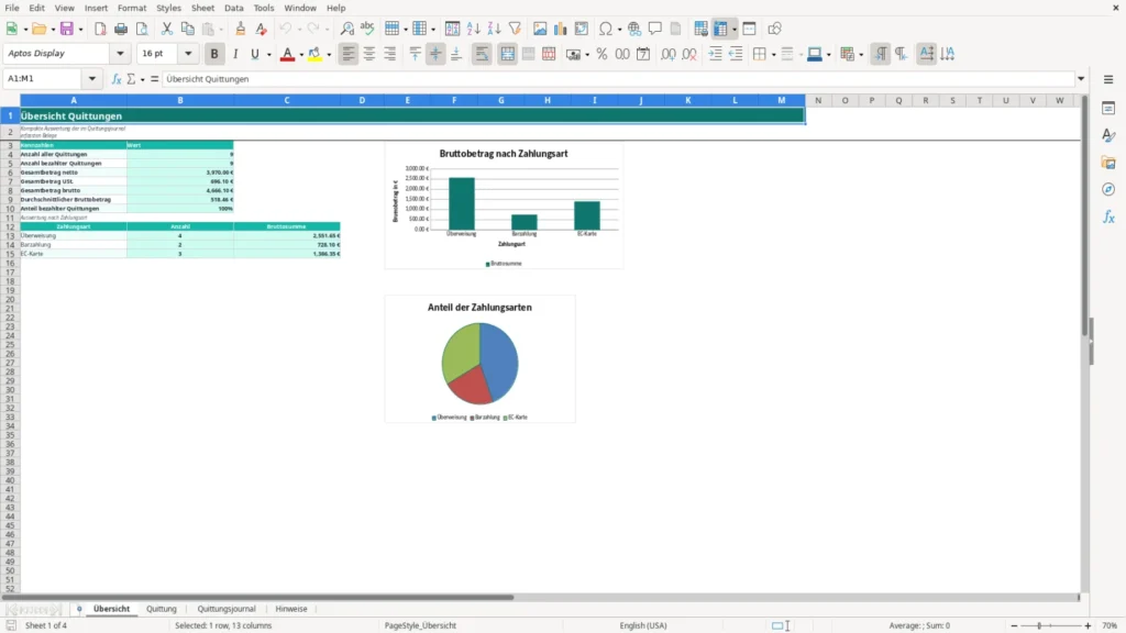 Übersicht – Excel Vorlage für Quittung – Kostenlos (2026)